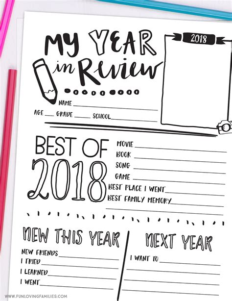 Printable Year In Review Template